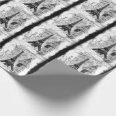 Paris Eiffel Tower Collage zwart-wit Cadeaupapier (Hoek)