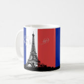 Paris Eiffel Tower France Flag Monogram Koffiemok (Voorkant links)