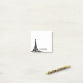 Paris Eiffel Tower France Monogram Name 3x3 Post-it® Notes (Op bureau)