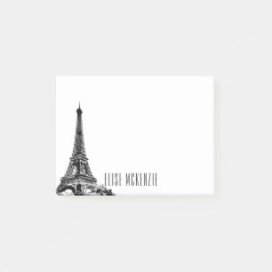Paris Eiffel Tower France Monogram Name 4x3 Post-it® Notes
