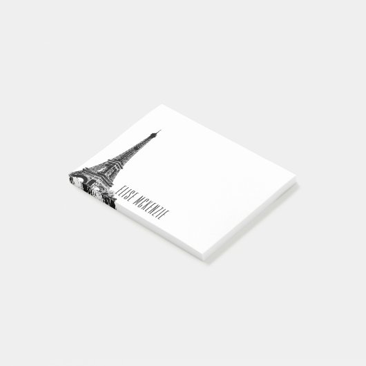 Paris Eiffel Tower France Monogram Name 4x3 Post-it® Notes (Schuin)