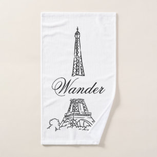 Paris Eiffel Tower France Pink Decor Hand Towel Handdoek