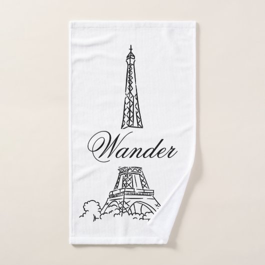Paris Eiffel Tower France Pink Decor Hand Towel Handdoek (Handdoek)