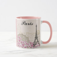 Paris Eiffel Tower France roze bloemen