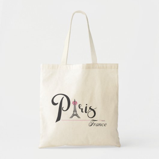Paris-Eiffel-Tower French Bow Chic Tote Bag (Voorkant)