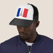 Paris Eiffel Tower French Flag Hat Trucker Pet (In situ)