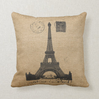 Paris Eiffel Tower Gay Burlap Wedding Persoonlijk Kussen