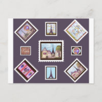 Paris Eiffel Tower geïnspireerd briefkaart Postage