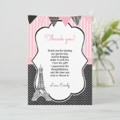 Paris Eiffel Tower - Hartelijk dank Bedankkaart (Staand voorkant)