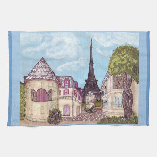 Paris Eiffel Tower inspireert Kitchen Towel Theedoek (Horizontaal)