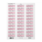 Paris Eiffel Tower Light Roze zwarte witte labels (Full Sheet)