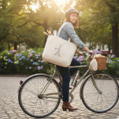 Paris Eiffel Tower Line Art Heart Tote Bag