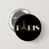 Paris Eiffel Tower Map Word Art Ronde Button 5,7 Cm (Voorkant /achterkant)