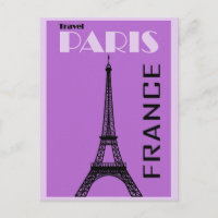 Paris Eiffel Tower  Paars Travel Poster