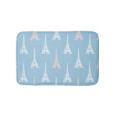 Paris Eiffel Tower Pink Blue Bath Rug Badmat (Voorkant)