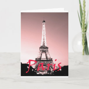 Paris Eiffel Tower Pink Kaart