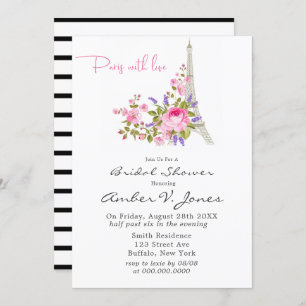 Paris Eiffel Tower Pink Peony Vrijgezellenfeest In Kaart