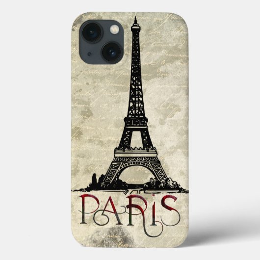Paris, Eiffel Tower  Script Case-Mate iPhone Case (Achterkant)