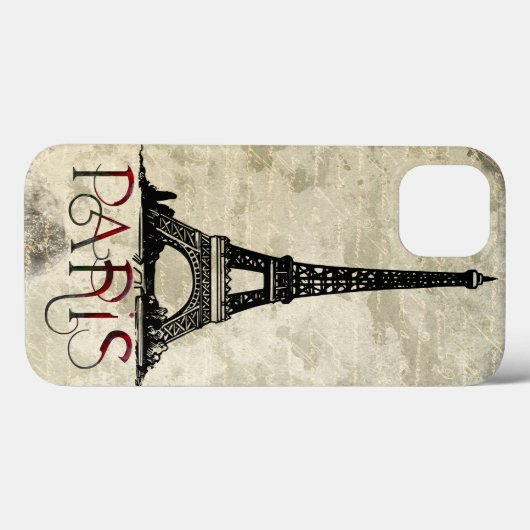 Paris, Eiffel Tower  Script Case-Mate iPhone Case (Achterkant (horizontaal))
