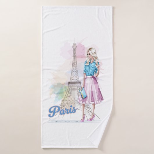 Paris Eiffel Tower sightseeing Badhanddoek (Badhanddoek)