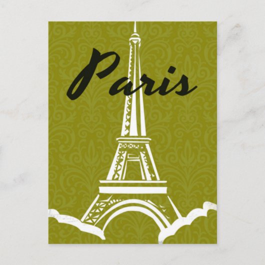 Paris Eiffel Tower Silhouette Briefkaart (Voorkant)