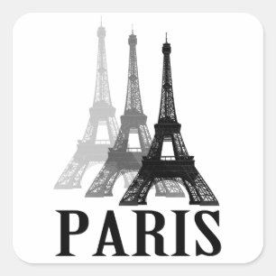 Paris Eiffel Tower Vierkante Sticker