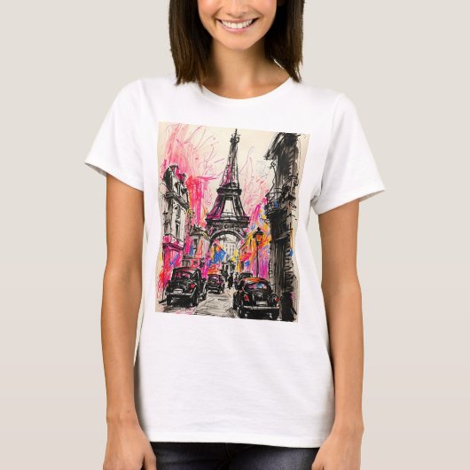 Paris, Eiffel Tower Vinatge style Classic T-Shirt  (Devant)