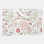 Paris Eiffel Tower Whimsical Roze Theedoek (Horizontaal)