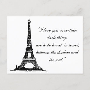Paris Eiffel Tower with Love-koppel text Briefkaart