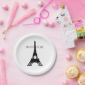 Paris Eiffel Tower zwart-wit Papieren Bordje (Feest)