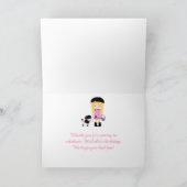 Paris Eiffeltoren blond meisje Bedankkaart (Binnen)