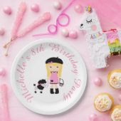 Paris Eiffeltoren blond meisje Papieren Bordje (Feest)