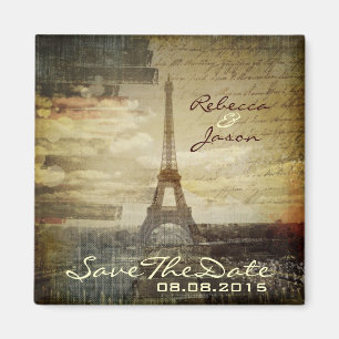  Paris Eiffeltoren Bruiloft bewaar de datum Magneet