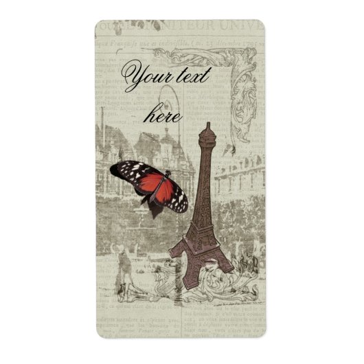 Paris Eiffeltoren Etiket (Voorkant)