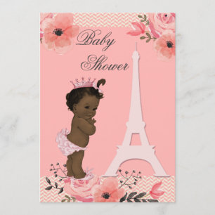 Paris Eiffeltoren Etnische Prinses Baby shower Kaart