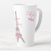 Paris Eiffeltoren gepersonaliseerd Mis Quince Anos Latte Mok (Rechterhoek)