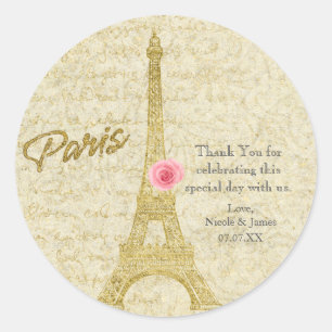 Paris Eiffeltoren Goud & Roze Elegante Stickers