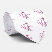 Paris Eiffeltoren met roze boog Stropdas (Opgerold)