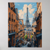 Paris Eiffeltoren Panoramisch Uitzicht Poster (Voorkant)