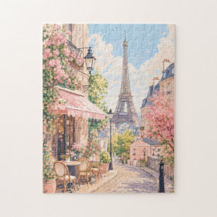 Paris Eiffeltoren Pastelstraat Romantisch Parijs Legpuzzel