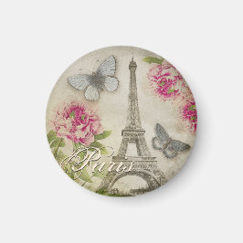  Paris Eiffeltoren Pioenrozen magneet