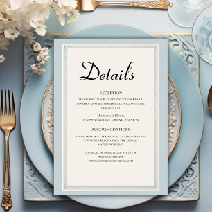 Paris Eiffeltoren Poeder Blauw Bruiloft Details Informatiekaartje