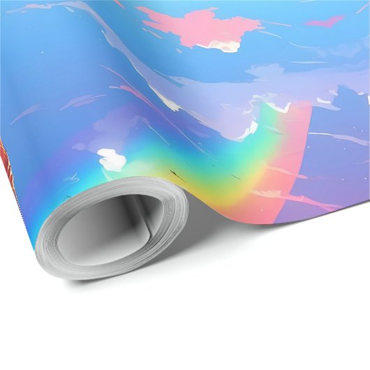 Paris Eiffeltoren Regenboog Cadeaupapier (Rol Hoek)