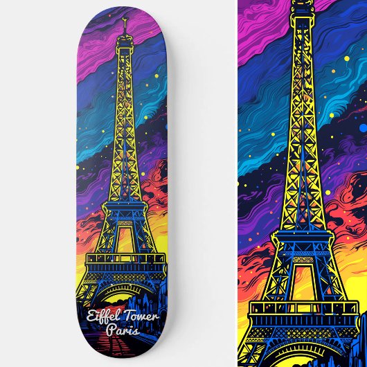 Paris Eiffeltoren Reizen Pop Kunst Skateboard