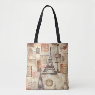 Paris Eiffeltoren Retro Vintage Draagtas