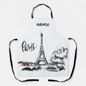 Paris Eiffeltoren Rode Scooter Schort (Voorkant)