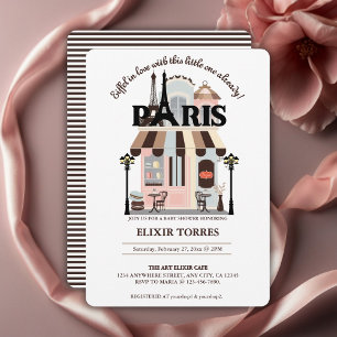 Paris Eiffeltoren Verliefd Frans Café Baby Shower Kaart