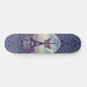 Paris Eiffeltoren Vintage Collage Skateboard (Horizontaal)
