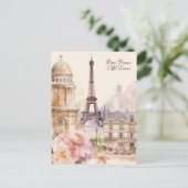 Paris Eiffeltoren  Waterverf Reizen Briefkaart (Staand voorkant)