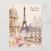 Paris Eiffeltoren  Waterverf Reizen Briefkaart (Voorkant)